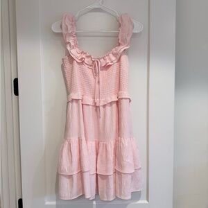 Pink Ruffle Tiered Dress